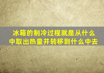 冰箱的制冷过程就是从什么中取出热量并转移到什么中去