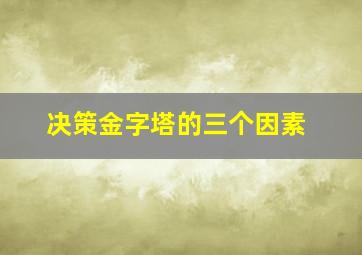 决策金字塔的三个因素