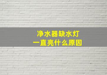 净水器缺水灯一直亮什么原因