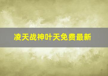 凌天战神叶天免费最新