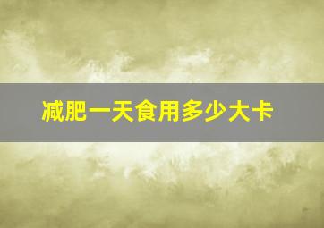 减肥一天食用多少大卡