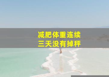 减肥体重连续三天没有掉秤