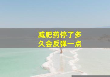 减肥药停了多久会反弹一点