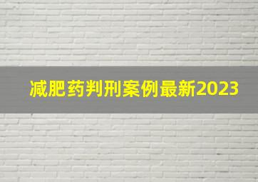 减肥药判刑案例最新2023