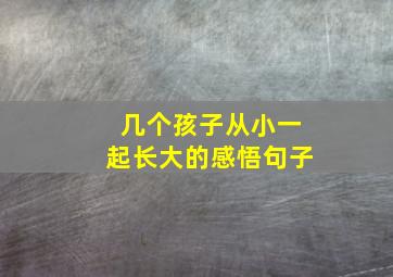 几个孩子从小一起长大的感悟句子