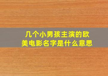 几个小男孩主演的欧美电影名字是什么意思