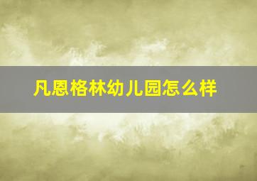 凡恩格林幼儿园怎么样