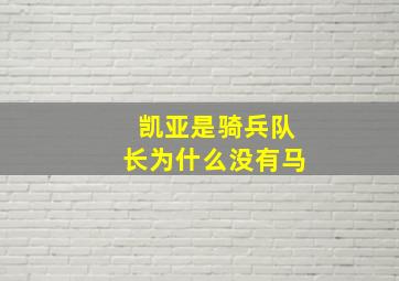 凯亚是骑兵队长为什么没有马