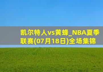 凯尔特人vs黄蜂_NBA夏季联赛(07月18日)全场集锦