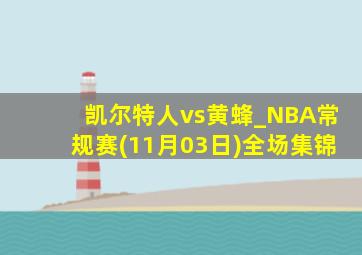 凯尔特人vs黄蜂_NBA常规赛(11月03日)全场集锦