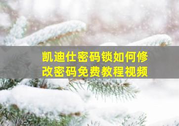 凯迪仕密码锁如何修改密码免费教程视频