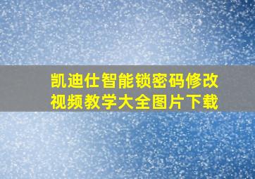 凯迪仕智能锁密码修改视频教学大全图片下载