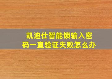 凯迪仕智能锁输入密码一直验证失败怎么办