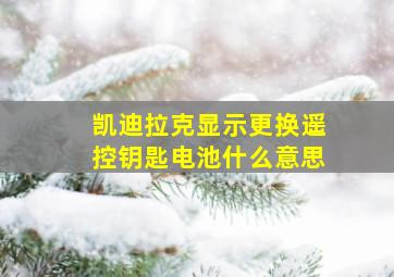 凯迪拉克显示更换遥控钥匙电池什么意思