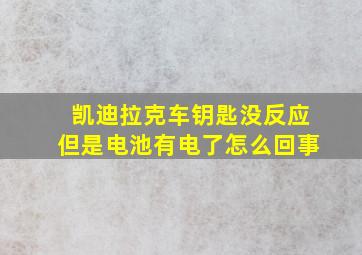 凯迪拉克车钥匙没反应但是电池有电了怎么回事