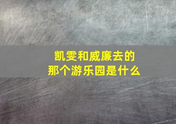 凯雯和威廉去的那个游乐园是什么