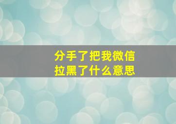 分手了把我微信拉黑了什么意思