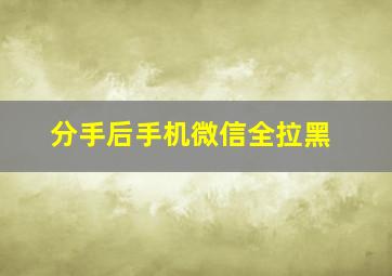 分手后手机微信全拉黑