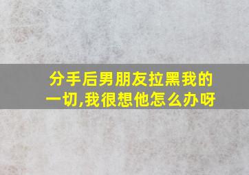 分手后男朋友拉黑我的一切,我很想他怎么办呀