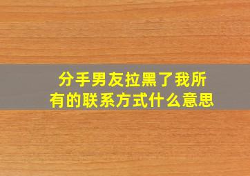 分手男友拉黑了我所有的联系方式什么意思