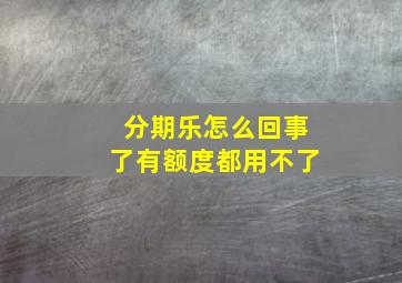 分期乐怎么回事了有额度都用不了