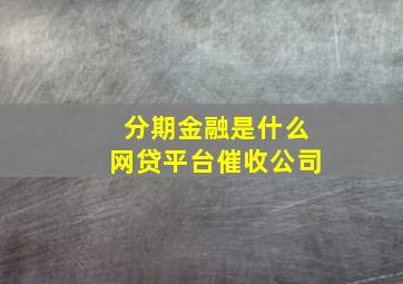 分期金融是什么网贷平台催收公司