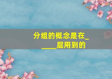 分组的概念是在_____层用到的