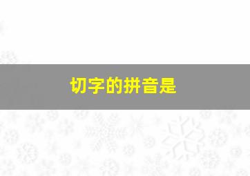 切字的拼音是