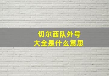 切尔西队外号大全是什么意思