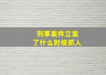 刑事案件立案了什么时候抓人