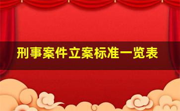 刑事案件立案标准一览表