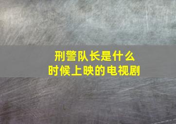 刑警队长是什么时候上映的电视剧