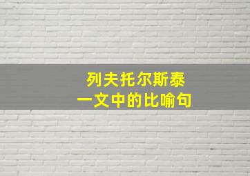 列夫托尔斯泰一文中的比喻句