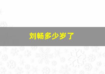 刘畅多少岁了