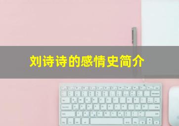 刘诗诗的感情史简介