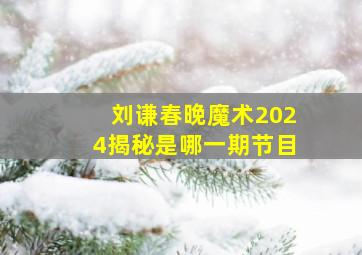 刘谦春晚魔术2024揭秘是哪一期节目