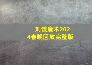 刘谦魔术2024春晚回放完整版