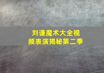 刘谦魔术大全视频表演揭秘第二季