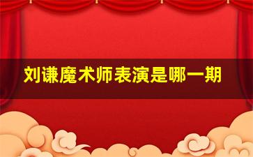 刘谦魔术师表演是哪一期