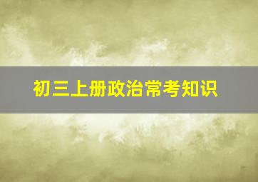 初三上册政治常考知识