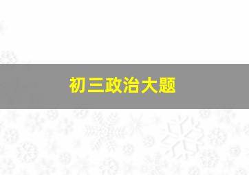 初三政治大题