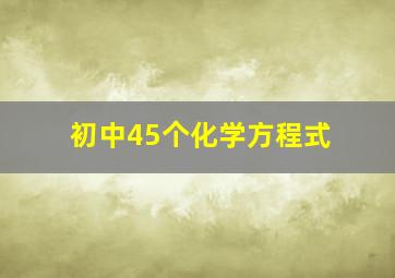 初中45个化学方程式