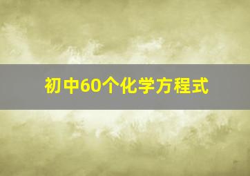 初中60个化学方程式