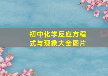 初中化学反应方程式与现象大全图片