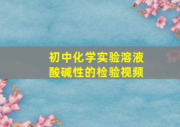 初中化学实验溶液酸碱性的检验视频