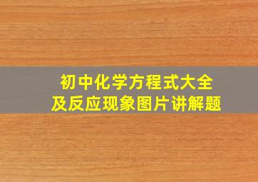 初中化学方程式大全及反应现象图片讲解题