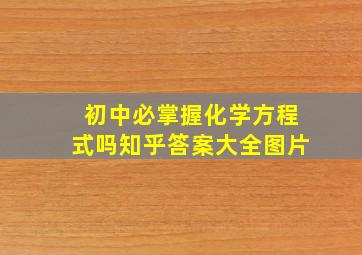 初中必掌握化学方程式吗知乎答案大全图片