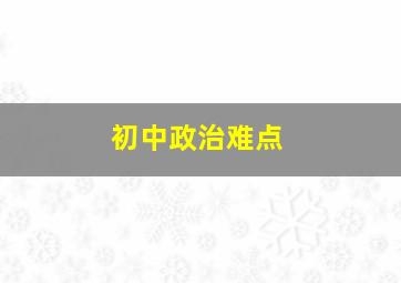 初中政治难点