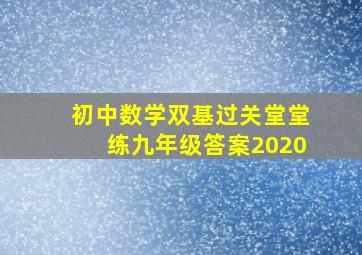 初中数学双基过关堂堂练九年级答案2020