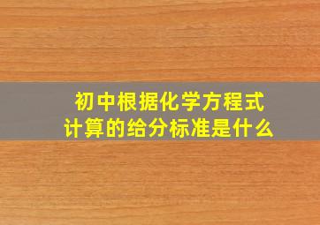 初中根据化学方程式计算的给分标准是什么